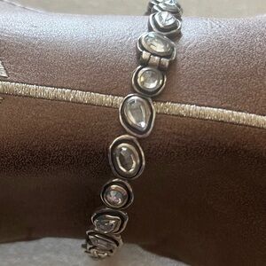 Rare Silpada Sterling Silver Crystal Bangle with Safety Clasp